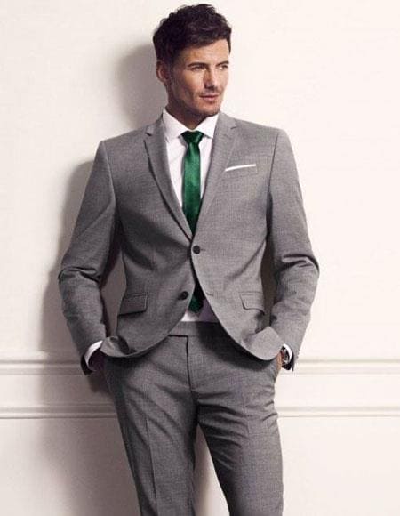 Mens Matching Suit With Shirt And Tie Combination Combo Deal - Grey Suit - AlbertoNardoniStore