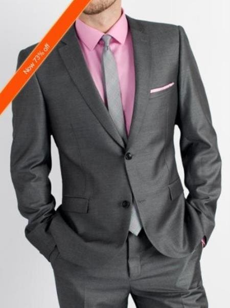 Mens Matching Suit With Shirt And Tie Combination Combo Deal - Grey Suit - AlbertoNardoniStore