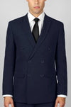 Mens Navy Blue Double Breasted Suit - AlbertoNardoniStore
