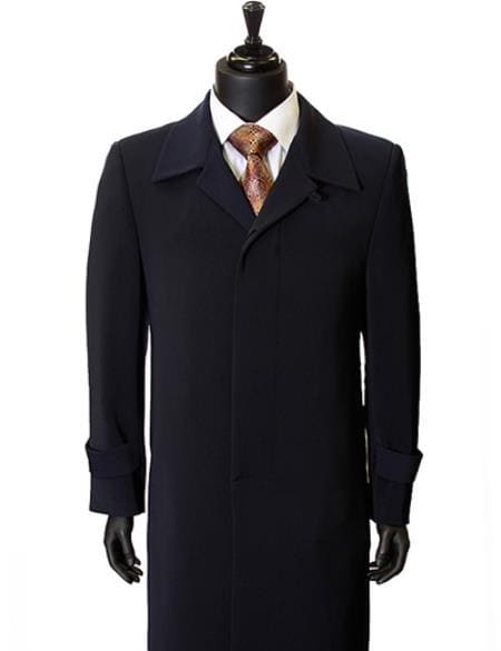 Mens Navy Maxi Coats - AlbertoNardoniStore