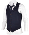 Mens Navy Tweed Suit - Navy Wool Suit - Winter Fabric Heavy Suit - AlbertoNardoniStore