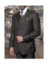 Mens Olive 3 Piece 2 Button Italian Designer Suit - AlbertoNardoniStore