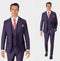 Mens One Button Peak Label Purple Suit - AlbertoNardoniStore