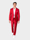 Mens One Button Peak Label Red Suit - AlbertoNardoniStore