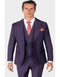 Mens One Button Single Breasted Notch Lapel Suit Purple - AlbertoNardoniStore