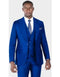 Mens One Button Single Breasted Suit Royal Blue - AlbertoNardoniStore