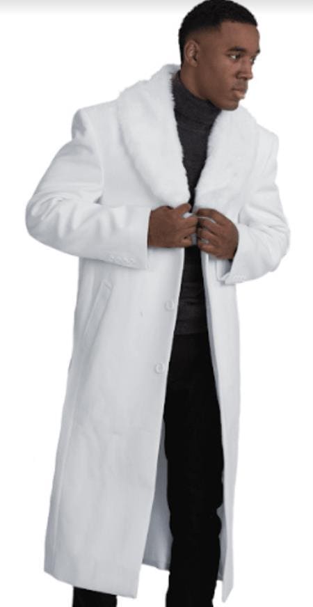 Mens Overcoat With Fur Collar - AlbertoNardoniStore