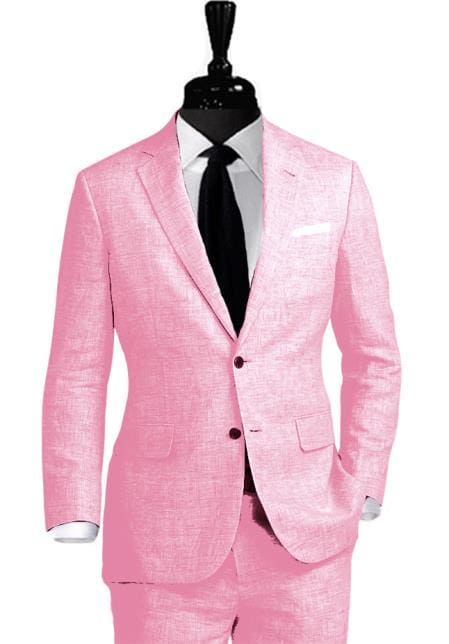 Mens Pink Linen Suit - Summer Suit - AlbertoNardoniStore