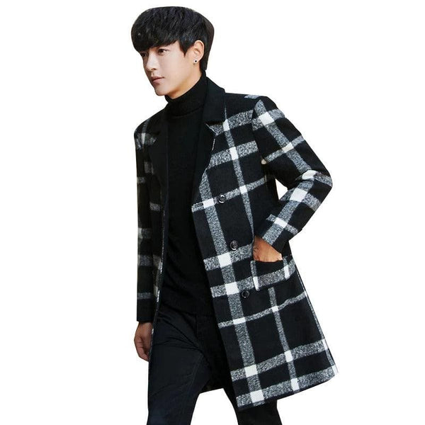 Mens Plaid Overcoats - AlbertoNardoniStore