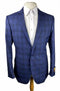 Mens Plaid Sport Coat - Blue Checkered Blazer - AlbertoNardoniStore