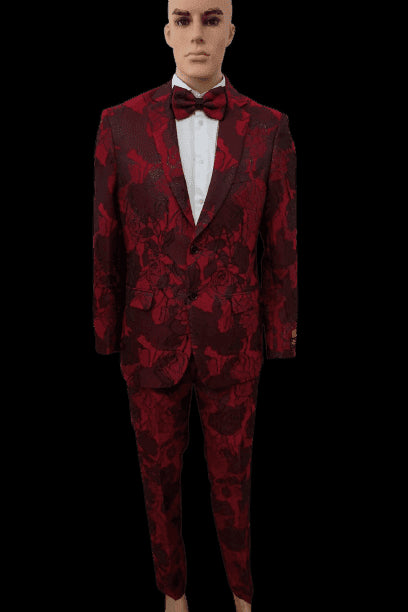 Mens Red Prom Suit - AlbertoNardoniStore