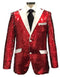 Mens Red Sequin Blazer - AlbertoNardoniStore