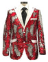 Mens Red Sequin Blazer - AlbertoNardoniStore