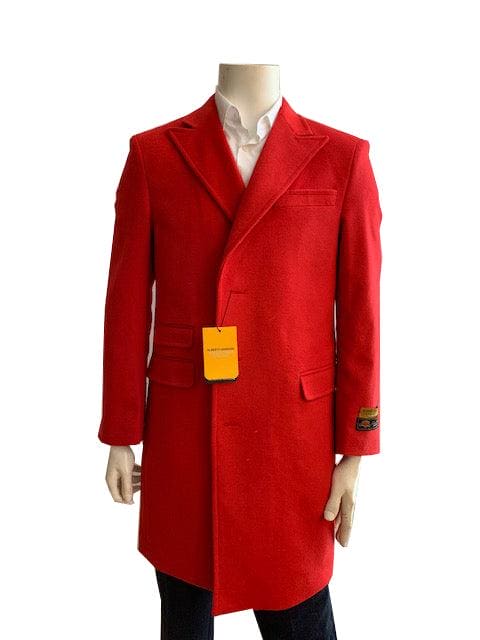 Mens Red Trench Coat - AlbertoNardoniStore