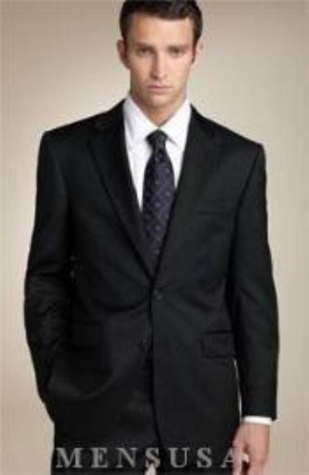 Mens Regal Fit Suit - Black Suit - AlbertoNardoniStore