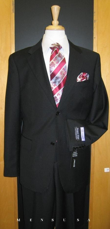 Mens Regal Fit Suit - Black Suit - AlbertoNardoniStore