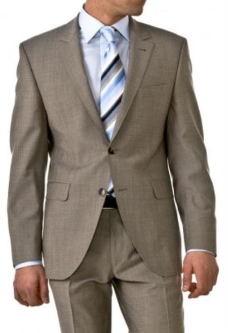 Mens Regal Fit Suit - Khaki Suit - AlbertoNardoniStore