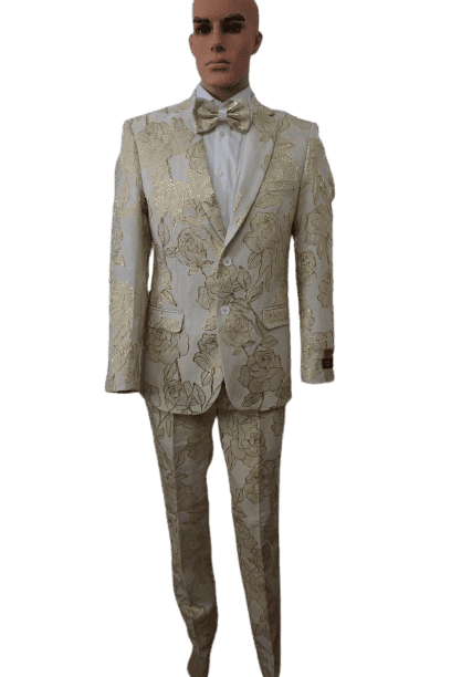 Mens Silver Prom Suit - AlbertoNardoniStore