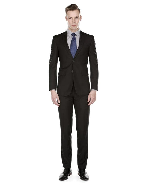 Mens Skinny Slim Funeral Suit Black - AlbertoNardoniStore