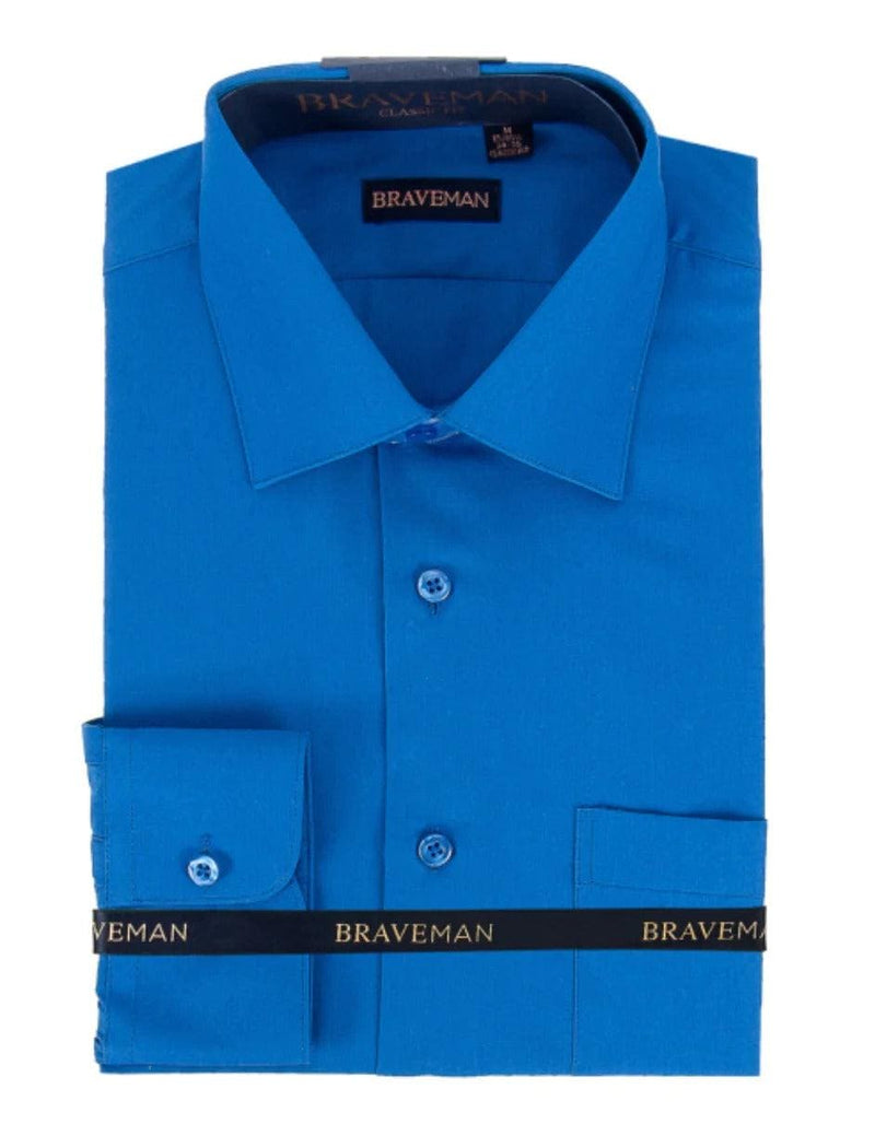 Mens Slim Fit Dress Shirt in Royal Blue - Wholesale Mens Dress Shirts (Minimum 20PC ) $26 - AlbertoNardoniStore