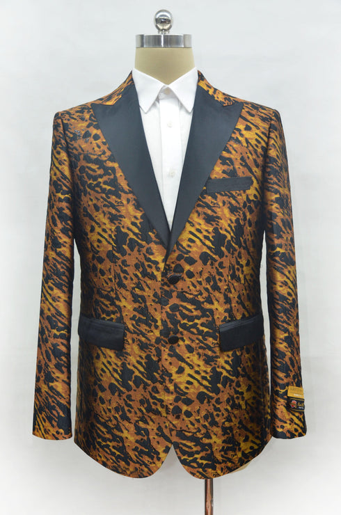 Mens Snakeskin Jacket - Mens Snakeskin Blazer Leopard - AlbertoNardoniStore