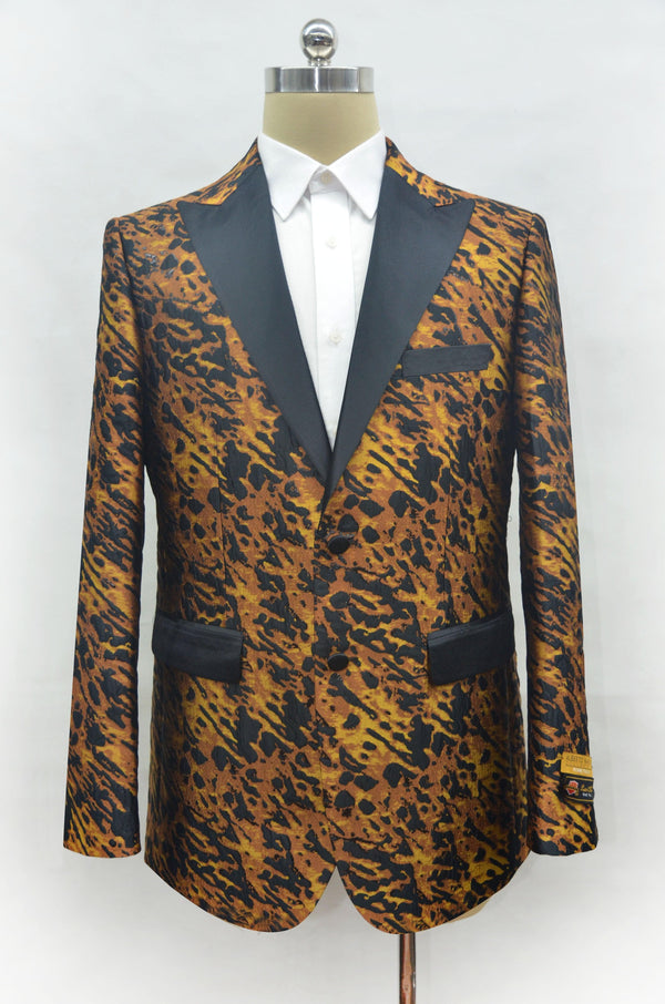 Mens Snakeskin Jacket - Mens Snakeskin Blazer Leopard - AlbertoNardoniStore