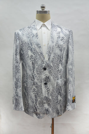 Mens Snakeskin Jacket Mens Snakeskin Blazer White