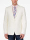 Mens Summer Blazer - Men's Classic Fit 2 Button White Solid Linen Sport Coat Blazer - AlbertoNardoniStore