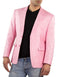 Mens Summer Blazer - Men's One Ticket Pocket Summer Fabric Linen Fabric Pink Blazer - AlbertoNardoniStore