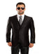 Mens Tazio Vested Slim Fit Shiny Sharkskin Suit in Black - AlbertoNardoniStore