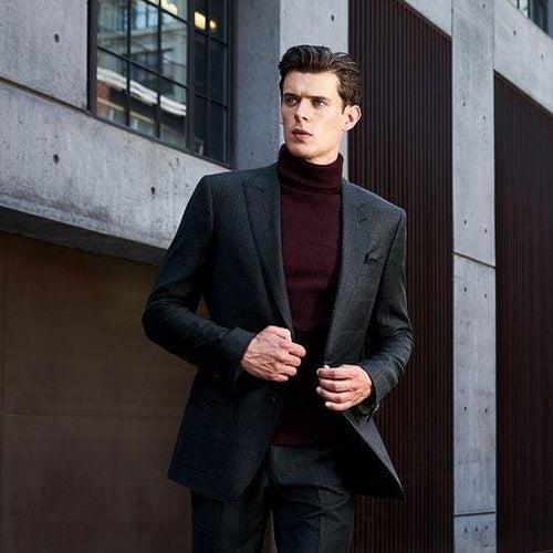 Mens Turtleneck With Blazer + Turtleneck Sweater - AlbertoNardoniStore