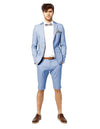 Mens Two Piece Short Set - Light Blue Suit - AlbertoNardoniStore