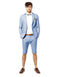 Mens Two Piece Short Set - Light Blue Suit - AlbertoNardoniStore