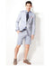 Mens Two Piece Short Set - Light Grey Suit - AlbertoNardoniStore