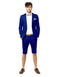 Mens Two Piece Short Set - Navy Blue Suit - AlbertoNardoniStore