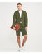 Mens Two Piece Short Set - Olive Suit - AlbertoNardoniStore