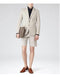 Mens Two Piece Short Set - Tan Suit - AlbertoNardoniStore