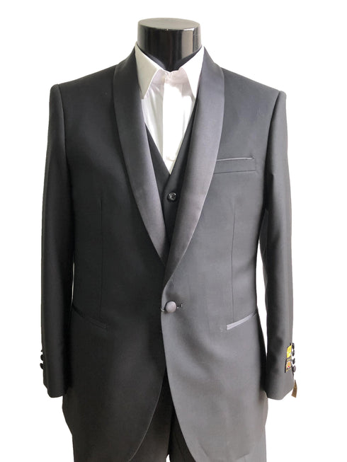 27-B-Tux-Shawl	Black-Black -  Tuxedo Wholesale  Distributors - AlbertoNardoniStore