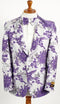 Mens White and Lavender Purple 2 Button Floral Paisley Prom and Wedding Blazer - AlbertoNardoniStore