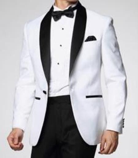 Mens White Dinner Jacket - AlbertoNardoniStore