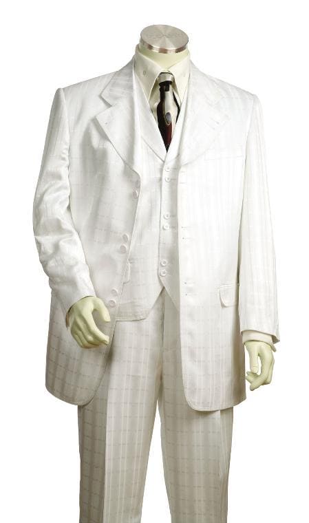 Mens White Gangster Costume - AlbertoNardoniStore