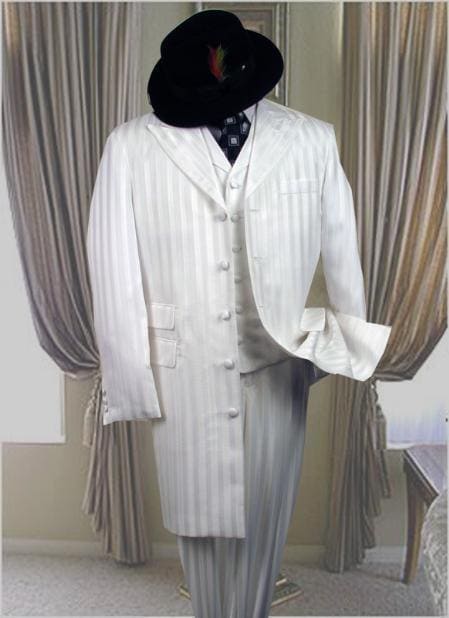 Mens White Gangster Costume - AlbertoNardoniStore