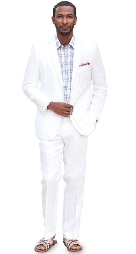 Mens White Linen Suit - AlbertoNardoniStore