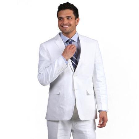 Mens White Linen Suit - AlbertoNardoniStore