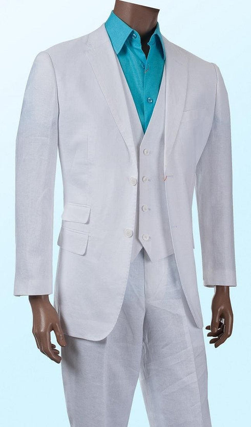 Mens White Linen Suit - AlbertoNardoniStore