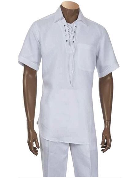 Mens White Linen Suit - AlbertoNardoniStore