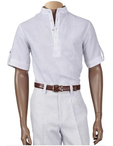 Mens White Linen Suit - AlbertoNardoniStore