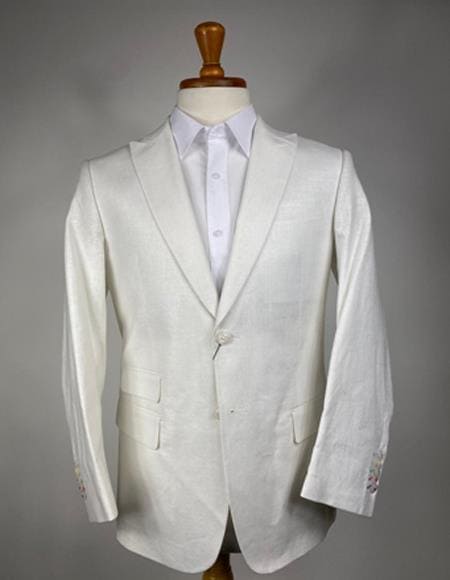 Mens White Linen Suit - AlbertoNardoniStore