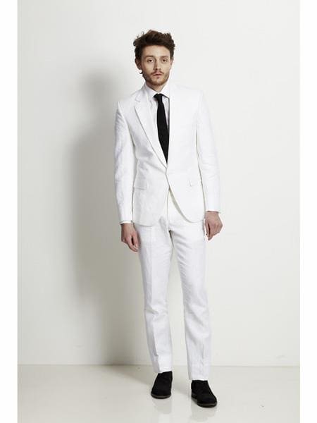 Mens White Linen Suit - AlbertoNardoniStore