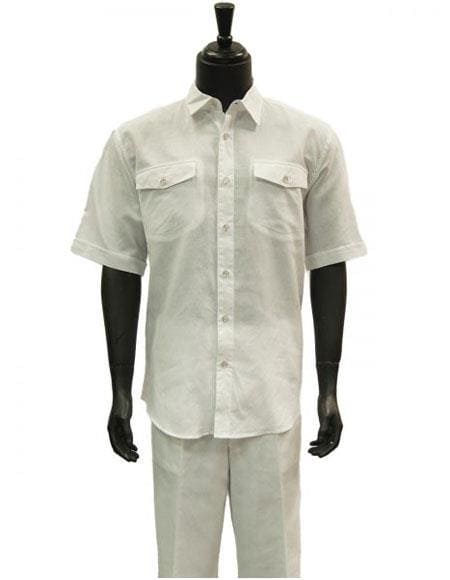 Mens White Linen Suit - AlbertoNardoniStore